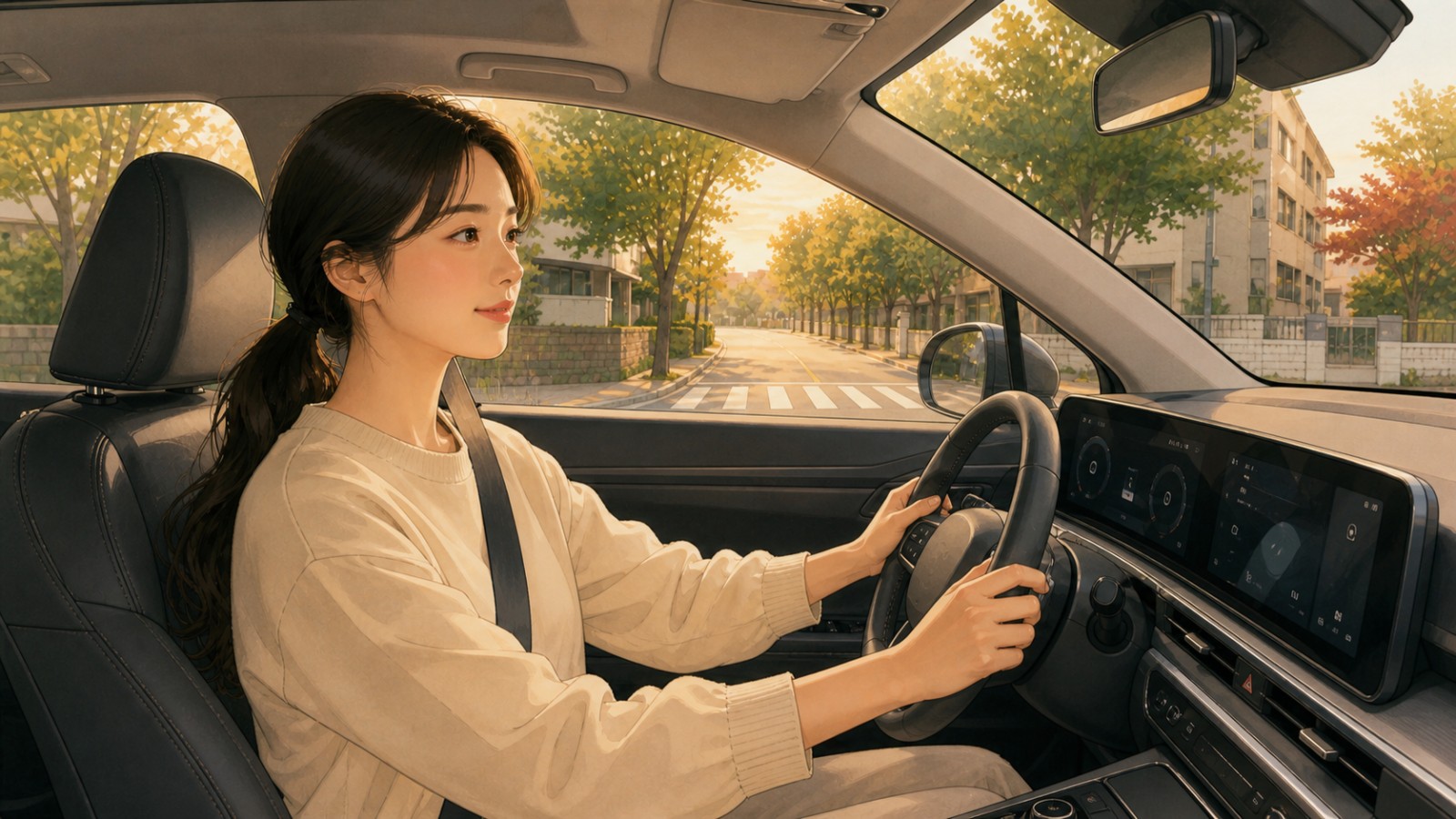 부천 여성 운전자 방문운전연수 일러스트